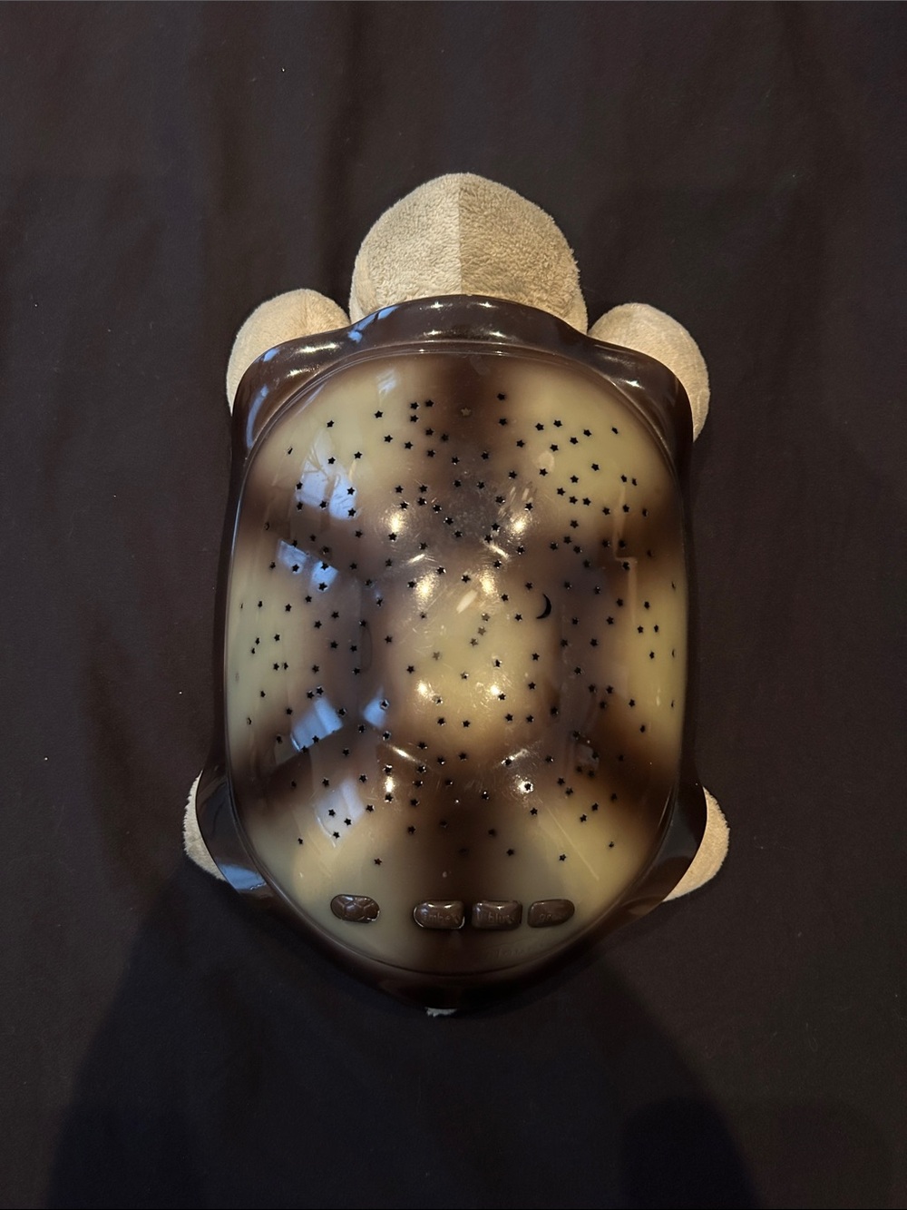 Plush Turtle Night Light Projector - Brown and Light Green